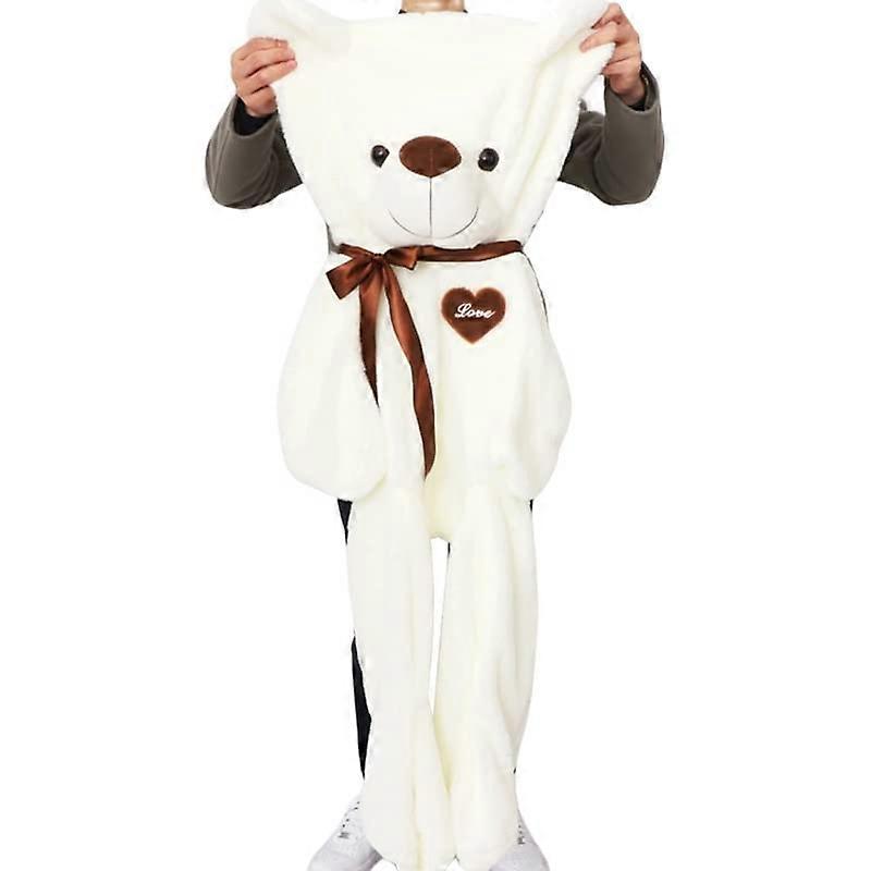 Giant Teddy Bear Cover 180cm Soft Plush Unstuffed Shell White or Brown DIY Stuffable Gift