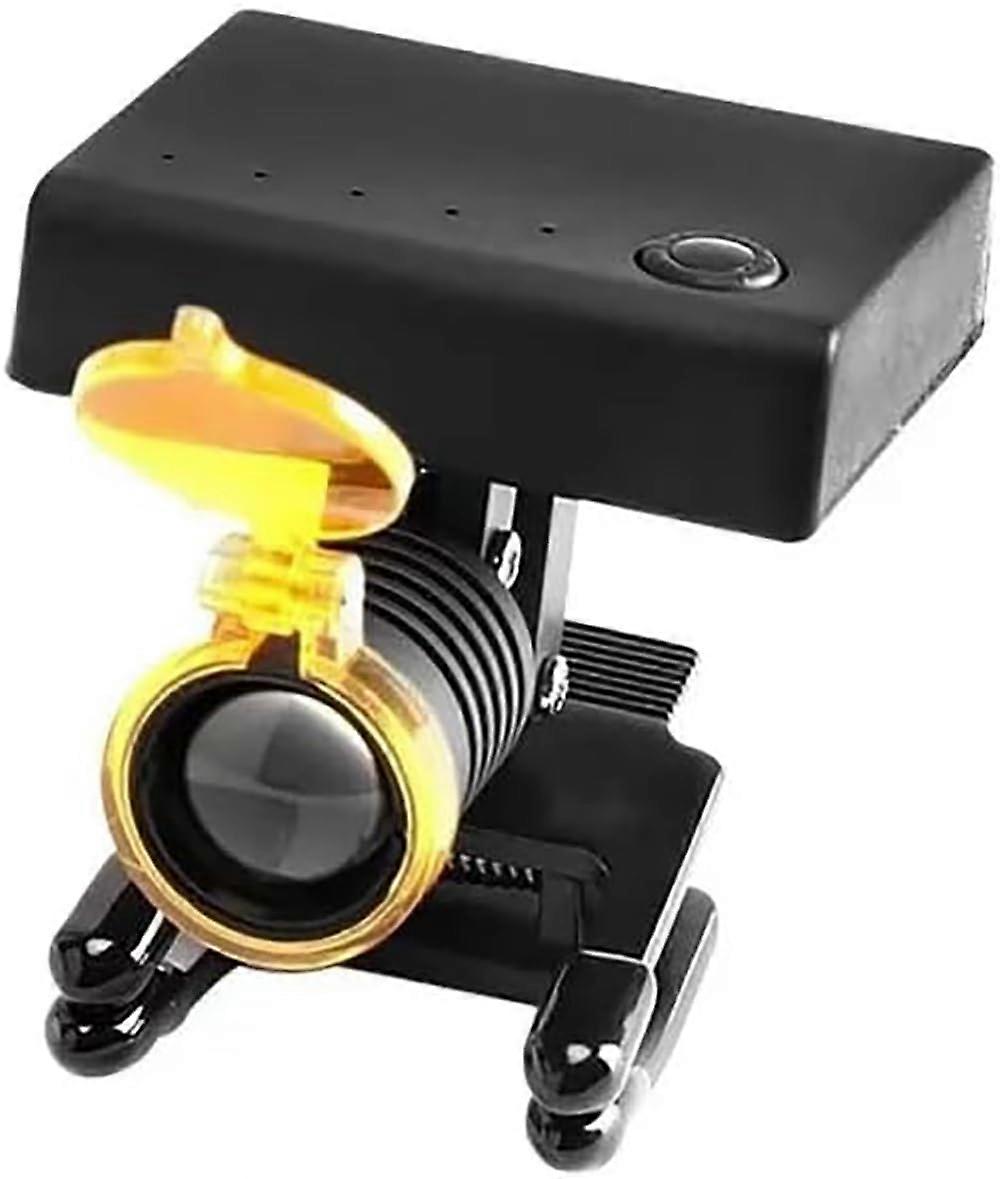 Dental Headlight with Yellow Filter, Wireless LED Headlamp for Loupes Glasses, Adjustable Brightness