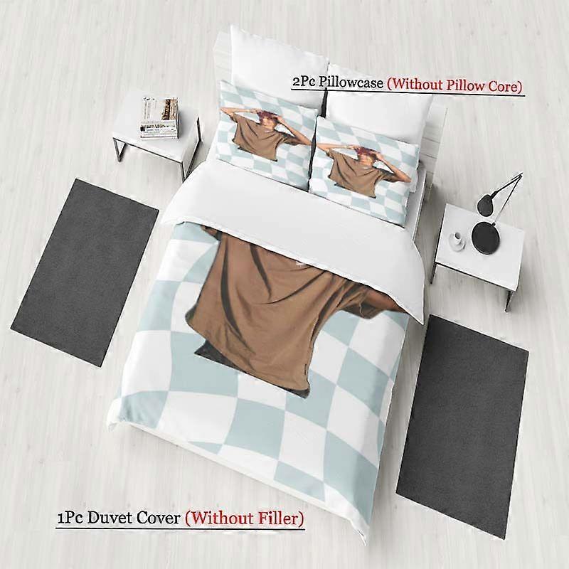 Malachi Barton Blue and White Checkerboard Pattern Bedding Set Soft and Comfortable Bedding Set