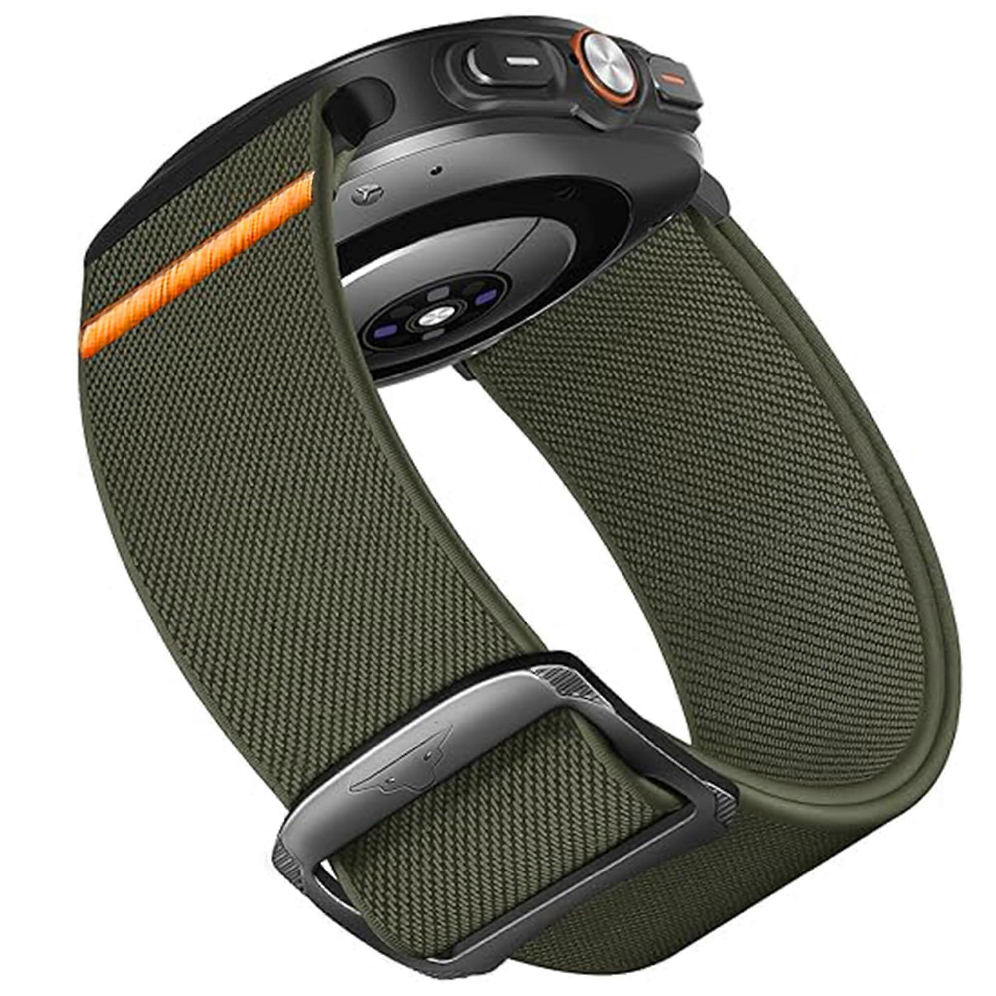 22mm Nylon Smartwatch Band Green Adjustable Breathable Quick Release Strap for ID208 Plus