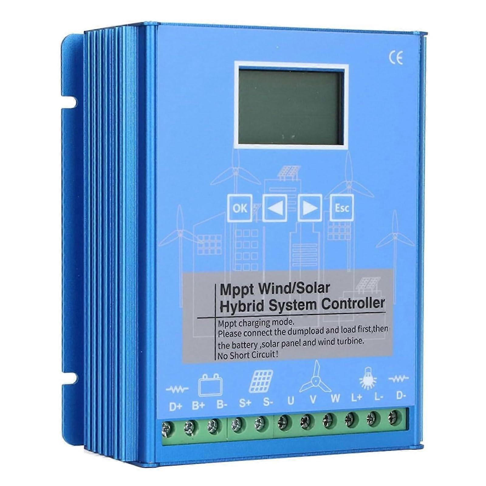 Wind Solar Hybrid MPPT Charge Controller 16000W, Smart Boost Control LCD Display for 12V 24V 48V Battery