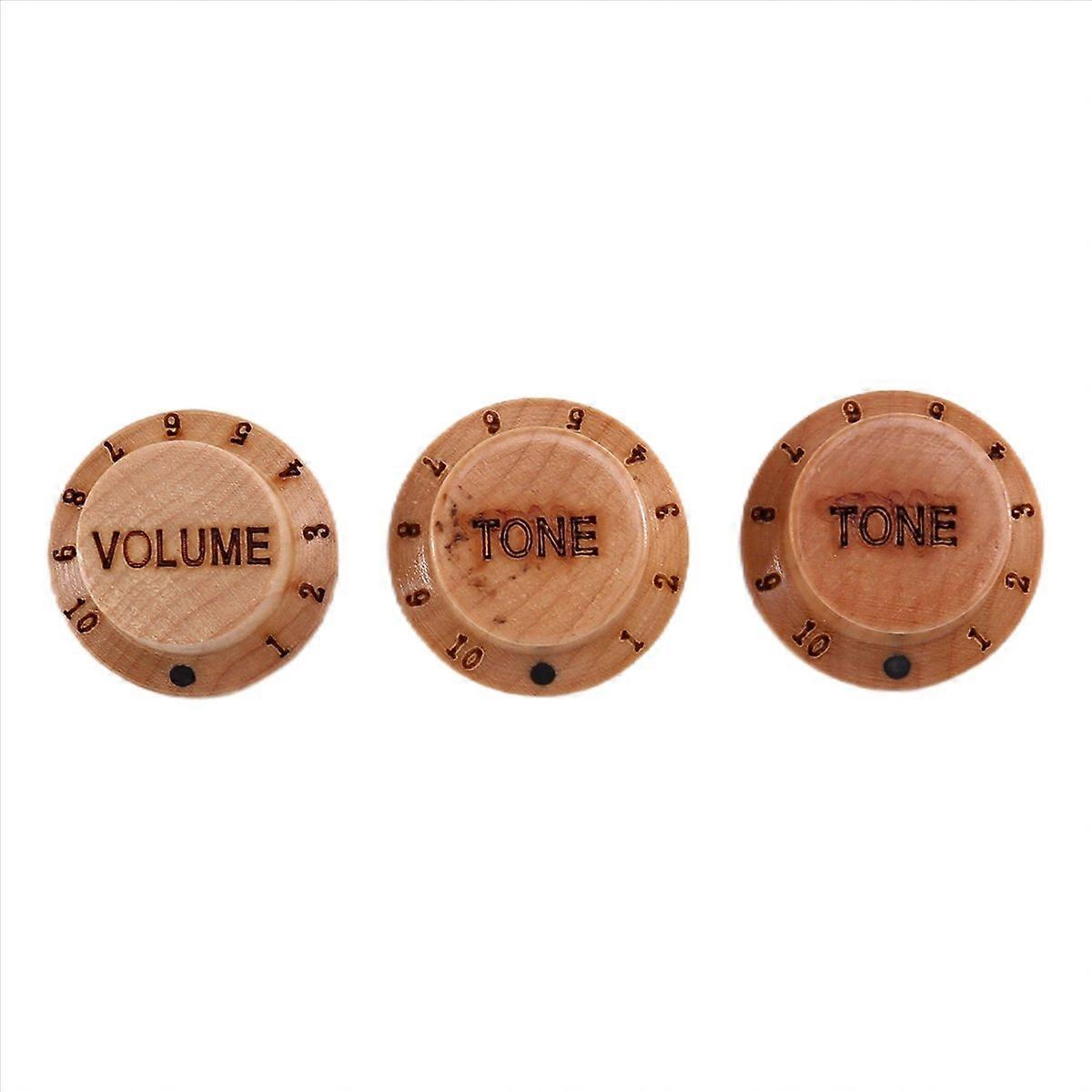 Wood Guitar Knobs Control Volume Tone Buttons Electric Accessories
