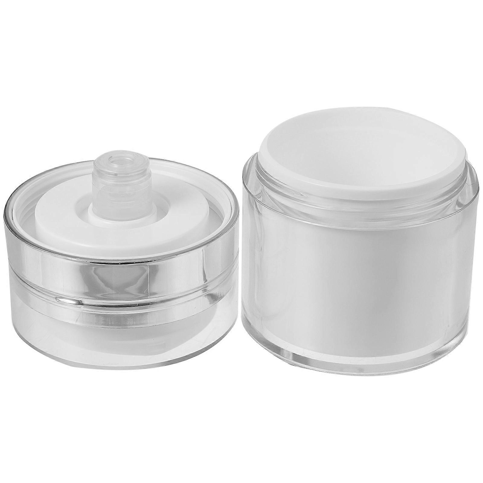 Plastic Cream Pump Dispenser Bottle for Storage 4Pcs Silver Airless Jars