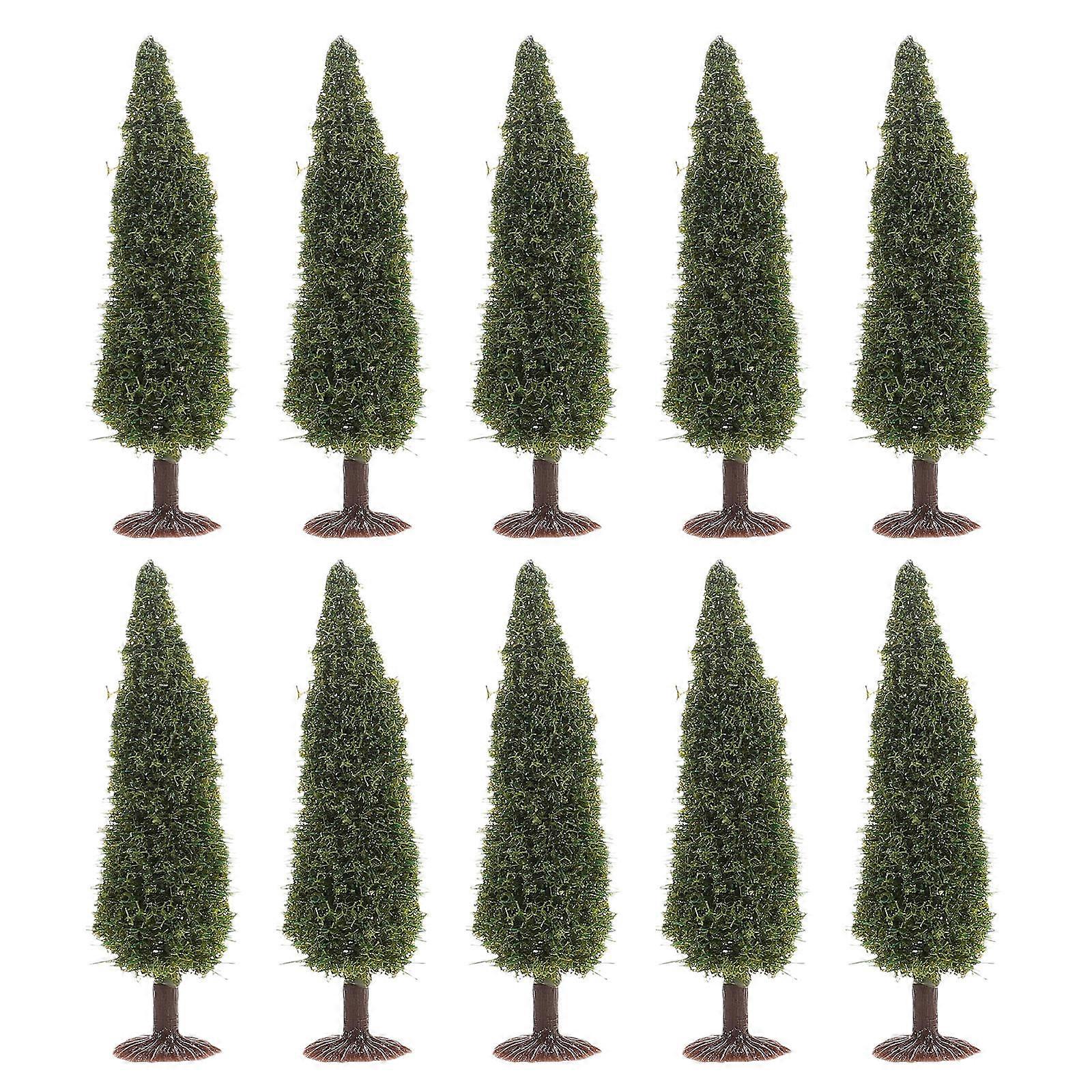 Plastic Pine Tree Model for Decoration Miniature 10Pcs Pack