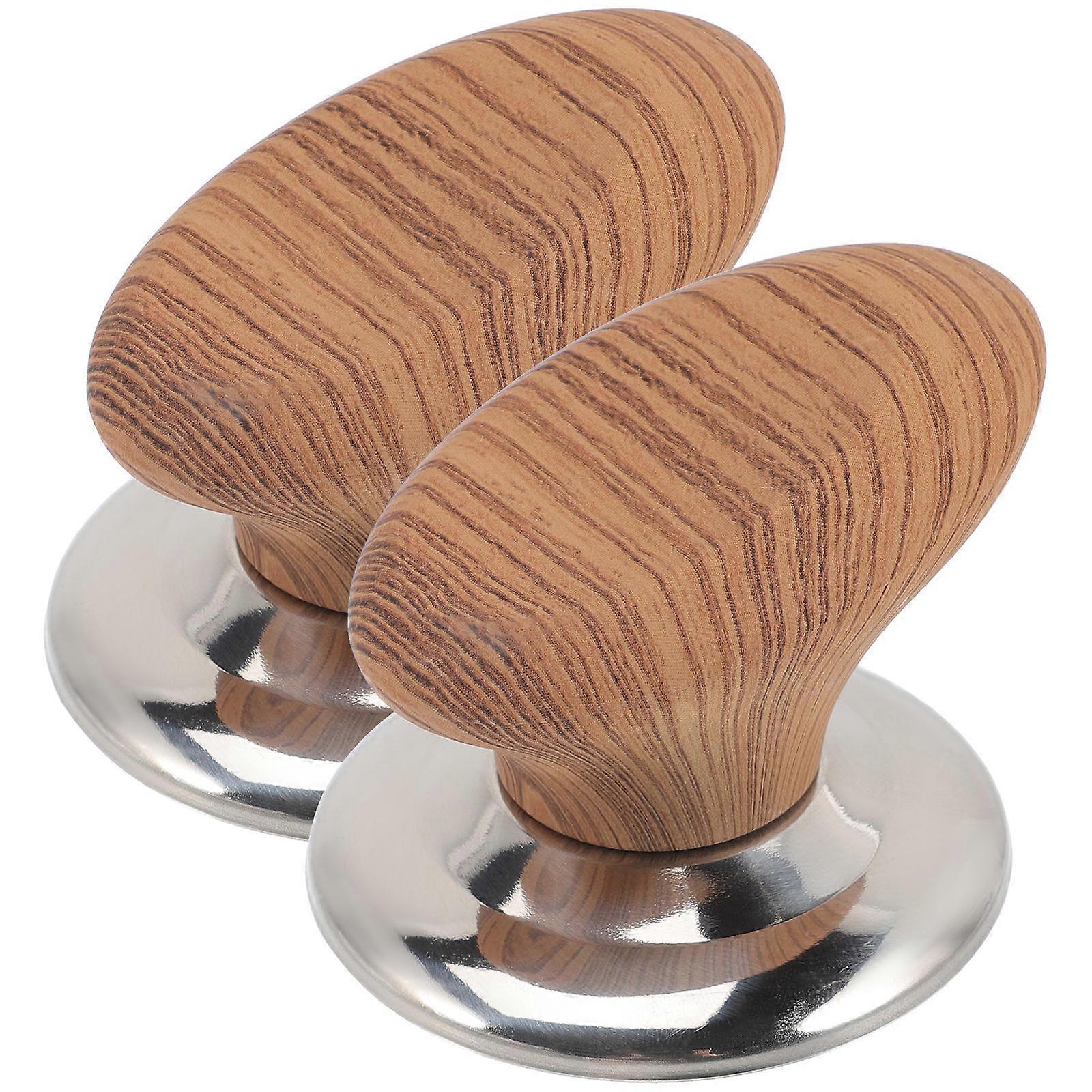 Pot Lid Handle Lid Knobs for Cooking Safety 2Pcs Wooden Replacement