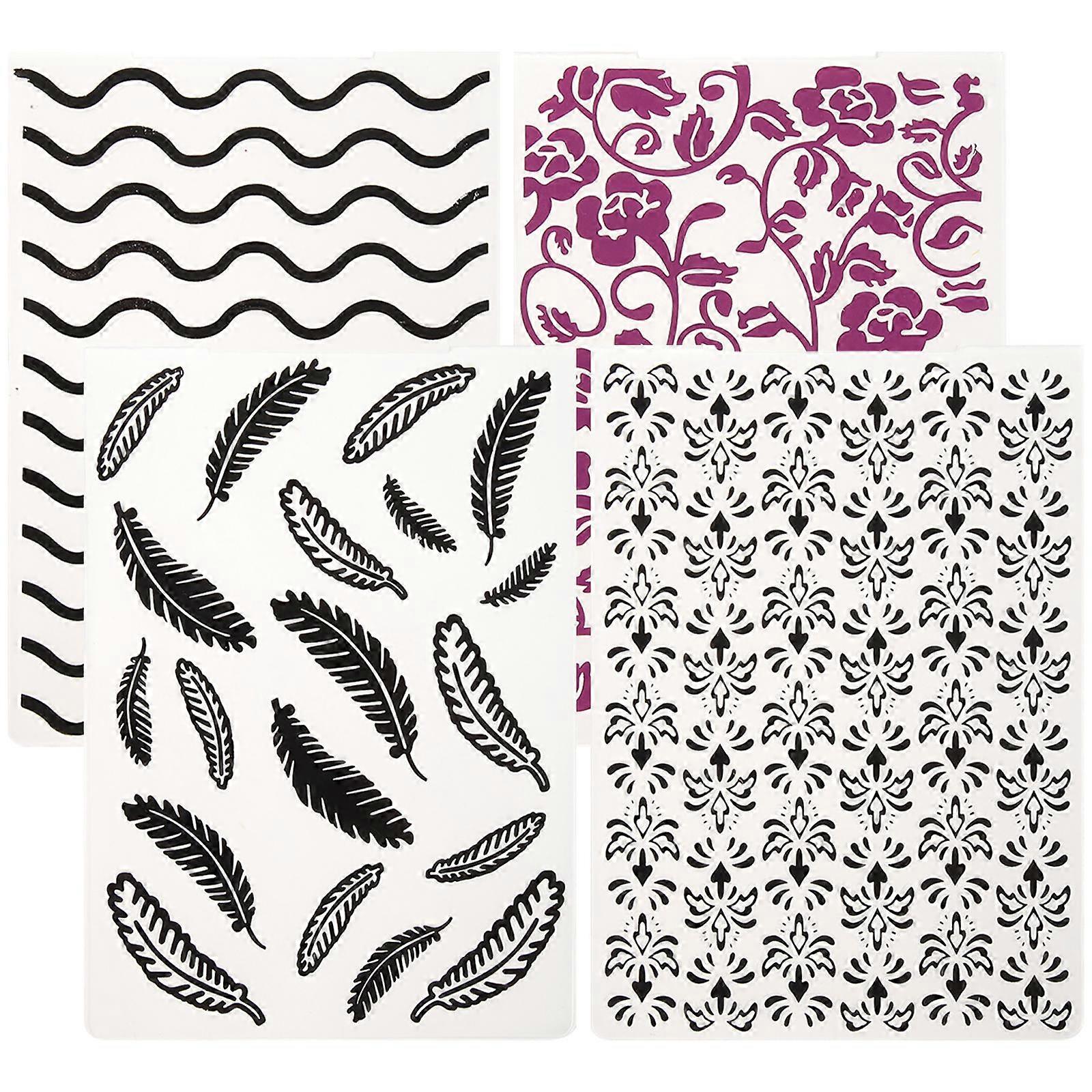 DIY Embossing Templates Plastic Folders for Card Making 4Pcs