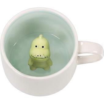3D Coffee Mug Baby Dinosaur Inside Cup,Best Cocoa Cups Couples Mugs (White Dinosaur)