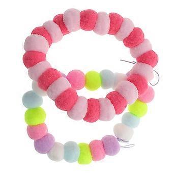 Pet Puppy Collar Plush Ball Design for Pets 4Pcs Birthday Gift Necklace