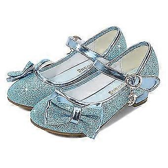 Mädchen Prinzessin Schuhe Schmetterling Knoten High-Heel Glänzend Blumenmädchen Party Rutschfeste Tragbare Kinder Lederschuhe Kristall Einzelschuhe
