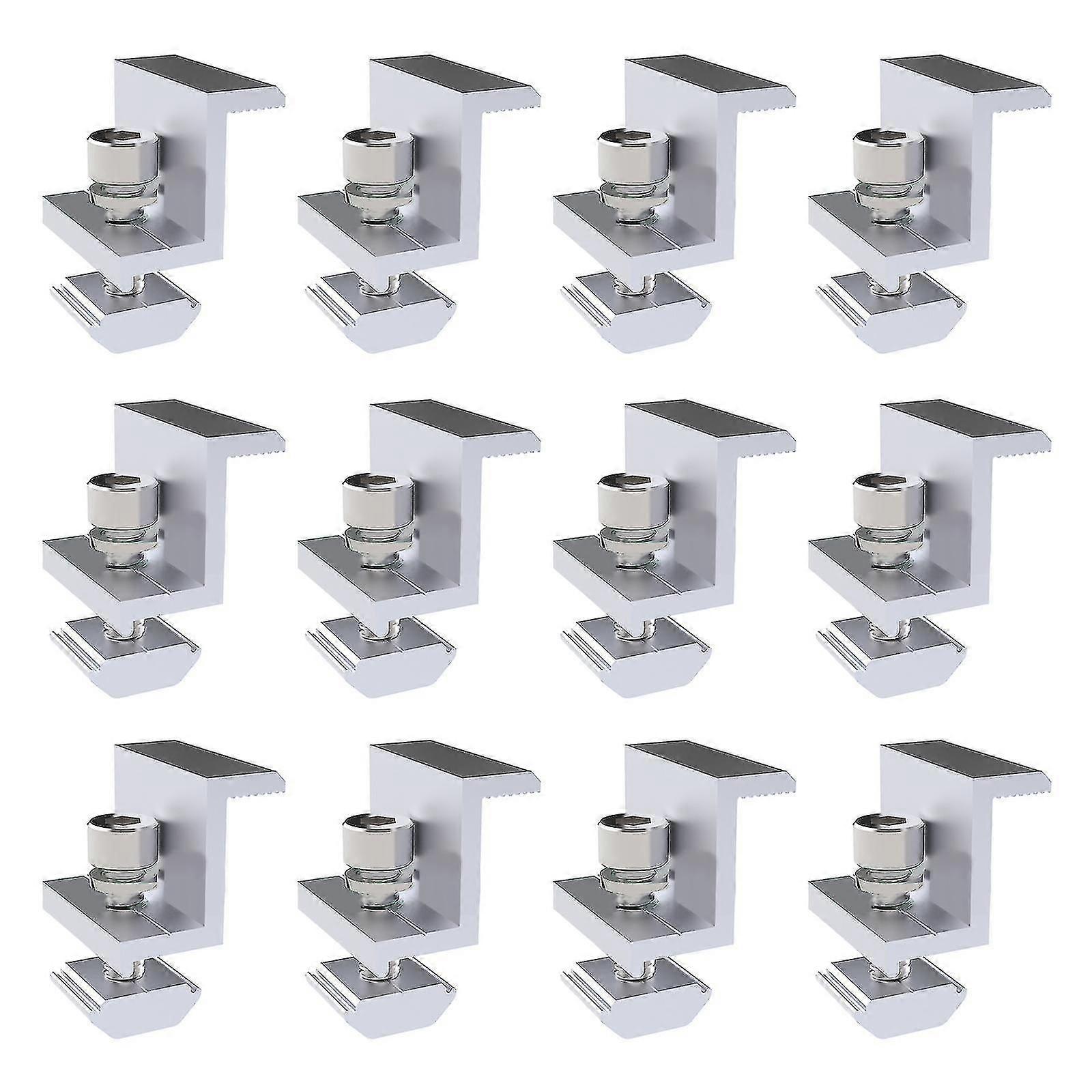 12 Pcs Solar Panel Adjustable End Clamps Solar Panel Mounting Bracket Clamp