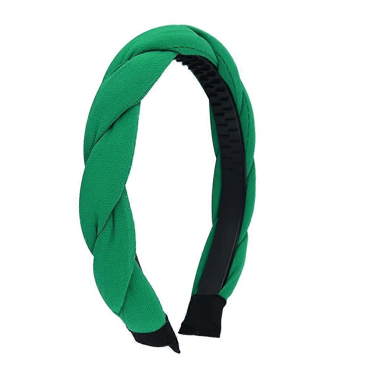 Bandeau tressé torsadé vert