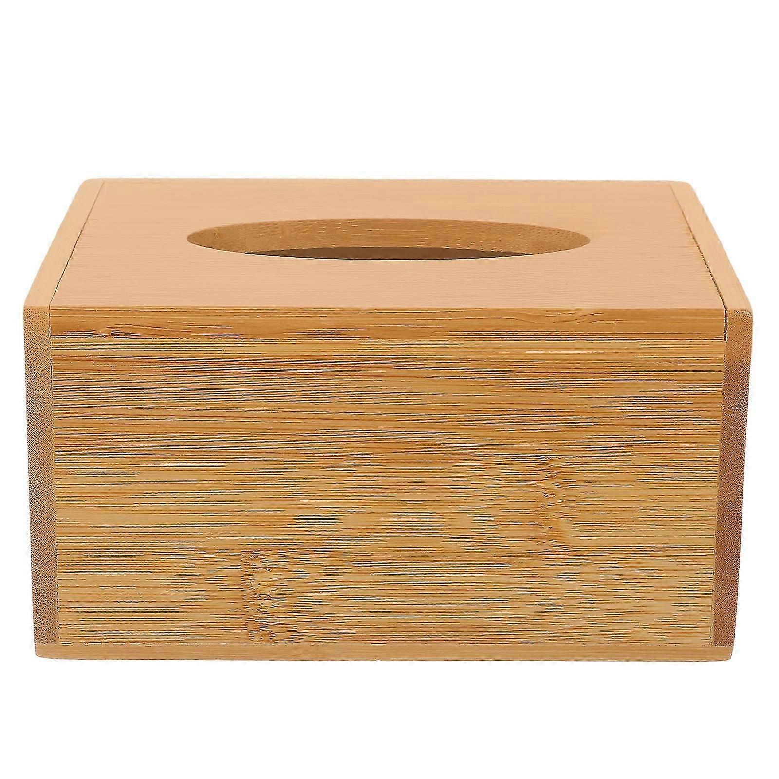Bamboo Tissue Box Holder for Storage Use Rectangular Paper Organizer