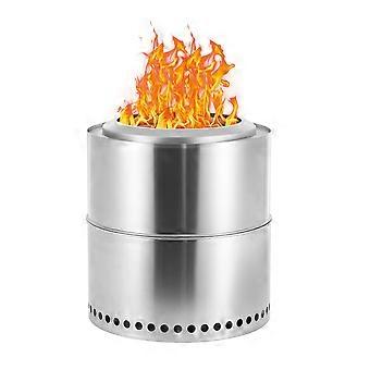 15 Inch Portable Smokeless Fire Pit with Stand, Stainless Steel Outdoor Wood Burning Stove with Carry Case for Camping
