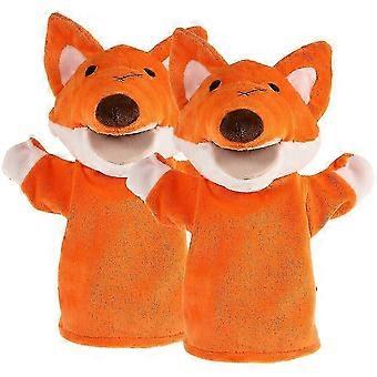 2pcs Fox Hand Puppets Funny Animal Puppet Toys for Kids Story Telling