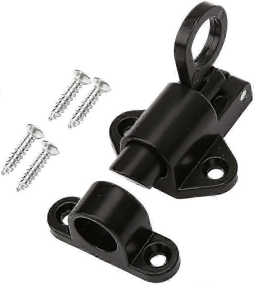 4-Pack Black Aluminum Alloy Automatic Window Gate Lock - Spring Loaded Bolt Latch