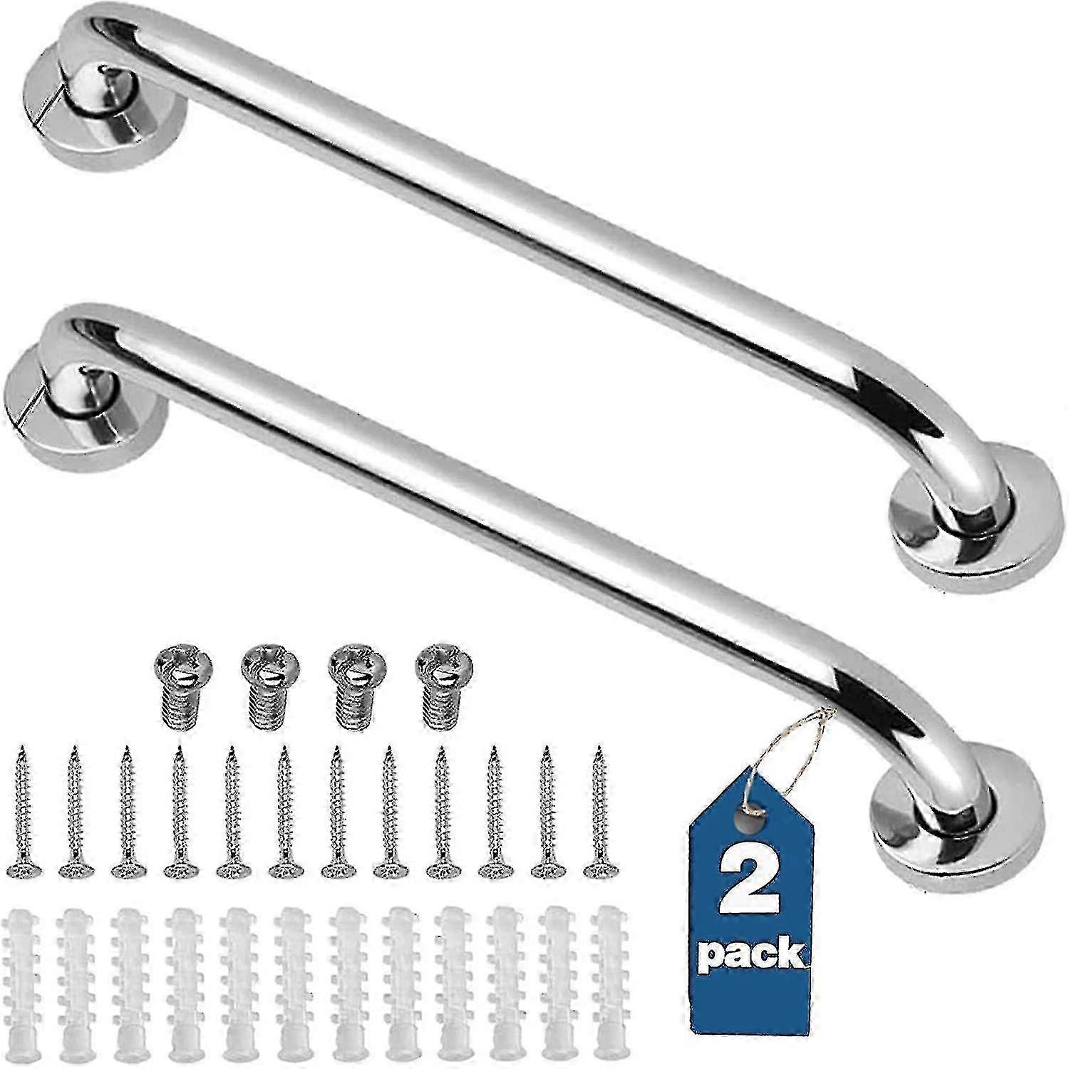 2 Pack Stainless Steel Bathroom Grab Bar compatible with Elderly