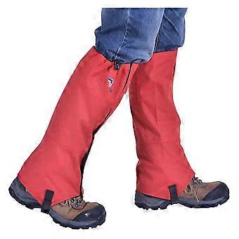 Waterproof Hiking Gaiters with Adjustable HookandLoop Fit, Breathable Leg Protection for Snow and Climbing (Red)