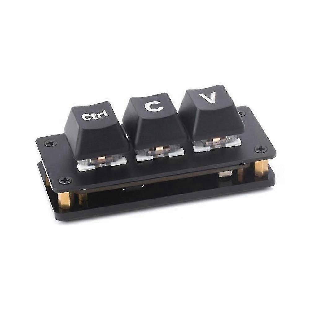 RP2040 3-Key Programmable Shortcut Keyboard, Ctrl C/V Macro Pad for Programmers, Plug-and-Play