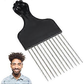 African Hairstyle Metal Curling Comb with Wide Teeth - Durable | Stainless Steel Smooth Round Teeth, Suitable for Natural Curls, Perms, and African B