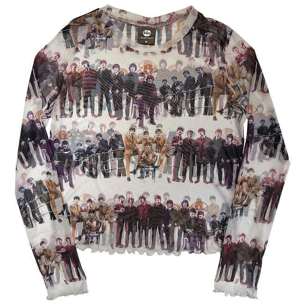 The Beatles Anthology Colours Repeat Mesh Crop Top