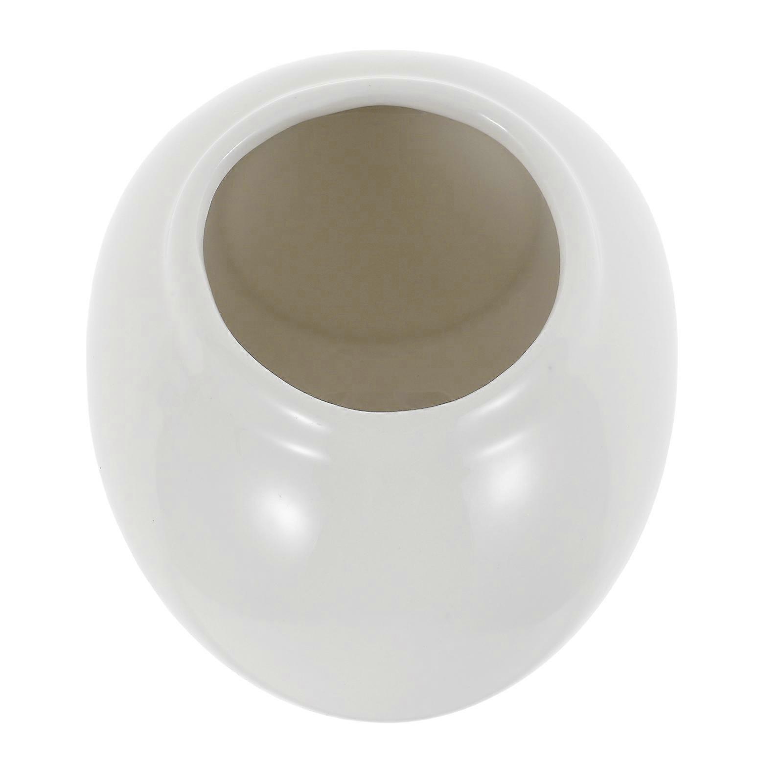 Ceramic Salt Container for Storage Use Egg Shaped White Ceramic