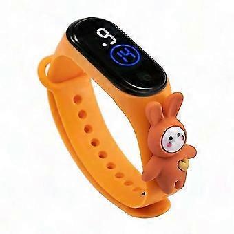 Waterproof LED Sports Digital Watch for Kids, Boys, Girls, Men & Women - Orange Silicone Strap