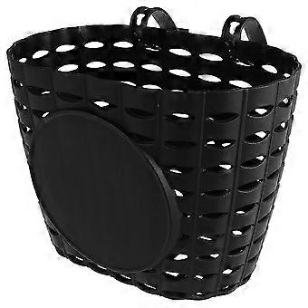 1 Set Plastic Bike Basket Detachable Bike Basket with Strap Bike Accessory compatible with Kids Bike (Black)