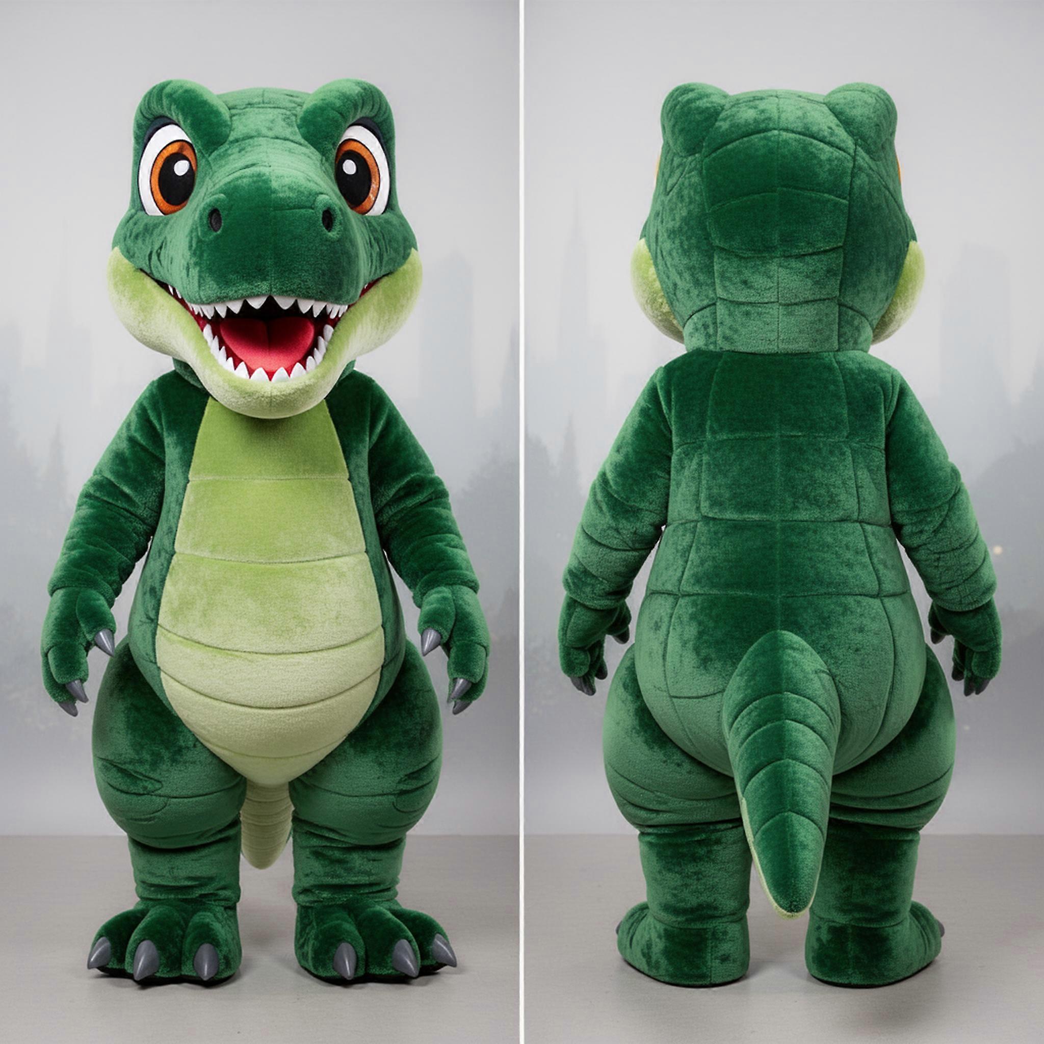 MASTICOT Forest Green Cartoon Deinonychus Mascot