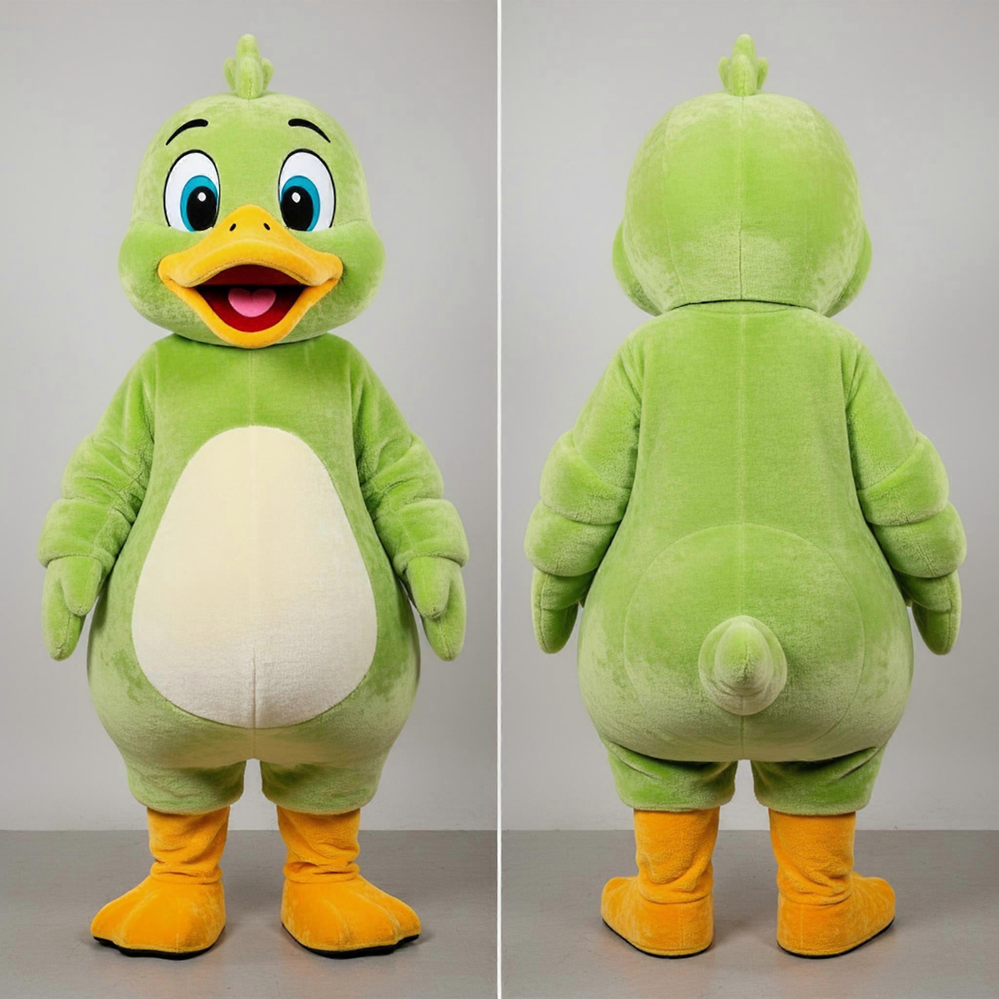 MASTICOT Lime Green Cheerful Goose Mascot