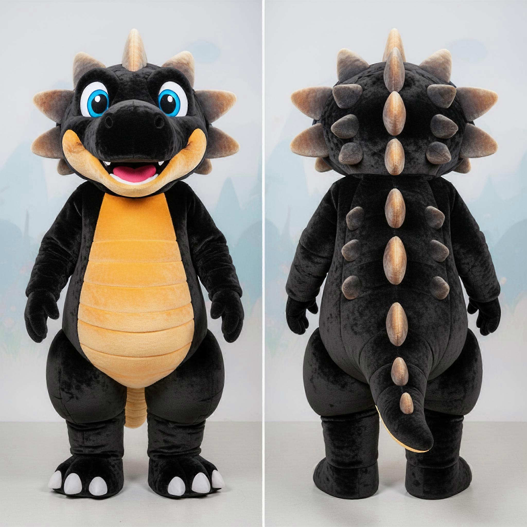 MASTICOT Jet Black Friendly Ankylosaurus Mascot