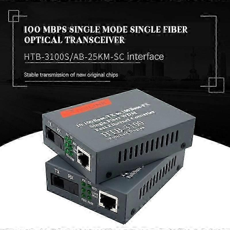 Fiber Optic Receiver Transmitter 100M Transceiver RJ45 Interface