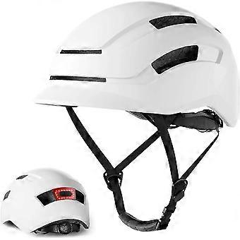 Kask rowerowy dla dorosłych Mężczyźni Kobiety Kask rowerowy na rowerze z tylnym światłem LED dla osób dojeżdżających do pracy w mieście Regulowany skuter ochronny Kask ochronny Mountain Road He