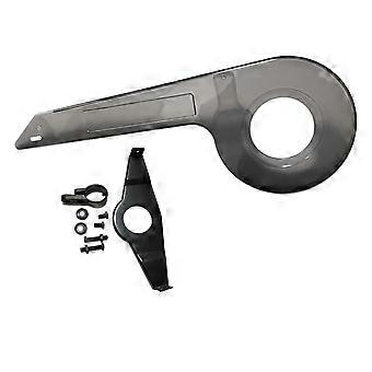 Chain Area Cover Set for City Bikes, Plastic Outer Guard with Rear Mount Hardware and 32 to 36 Tooth Size for Road Travel  Transparent 