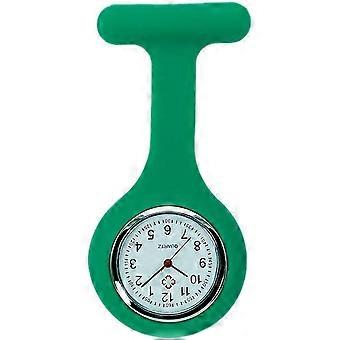 TRIXES Nurses Fob Watch - Bright Green Silicone Strap with White Clock Face