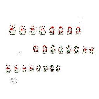 Christmas Santa Claus Fake Nails, Lightweight and Reusable for Themed Events