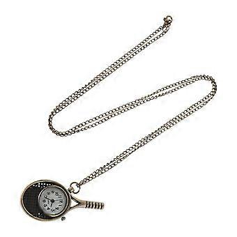 Vintage Taschenuhr mit Quarzwerk und geprägtem Sportschlägermotiv (5 Stück)