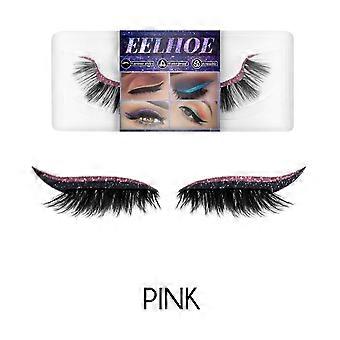 2pcs Self-adhesive False Eyelashes, No Glue 3D Faux Mink Lash Waterproof Eyeliner Lash Sticker European Style