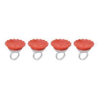 4PCS Hummingbird Ring Feeder Hand Held Get Up Close Bright Coloured Multifunction Compact for OutdoorsRed
