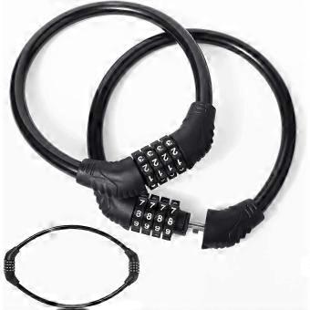 2x 90cm Steel Cable Lock With 4-Digit Combo