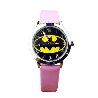 Veeki Children's cartoon lichtgevend horloge, jongen meisje kerstcadeau anime eenvoudig horloge tijdschema, roze