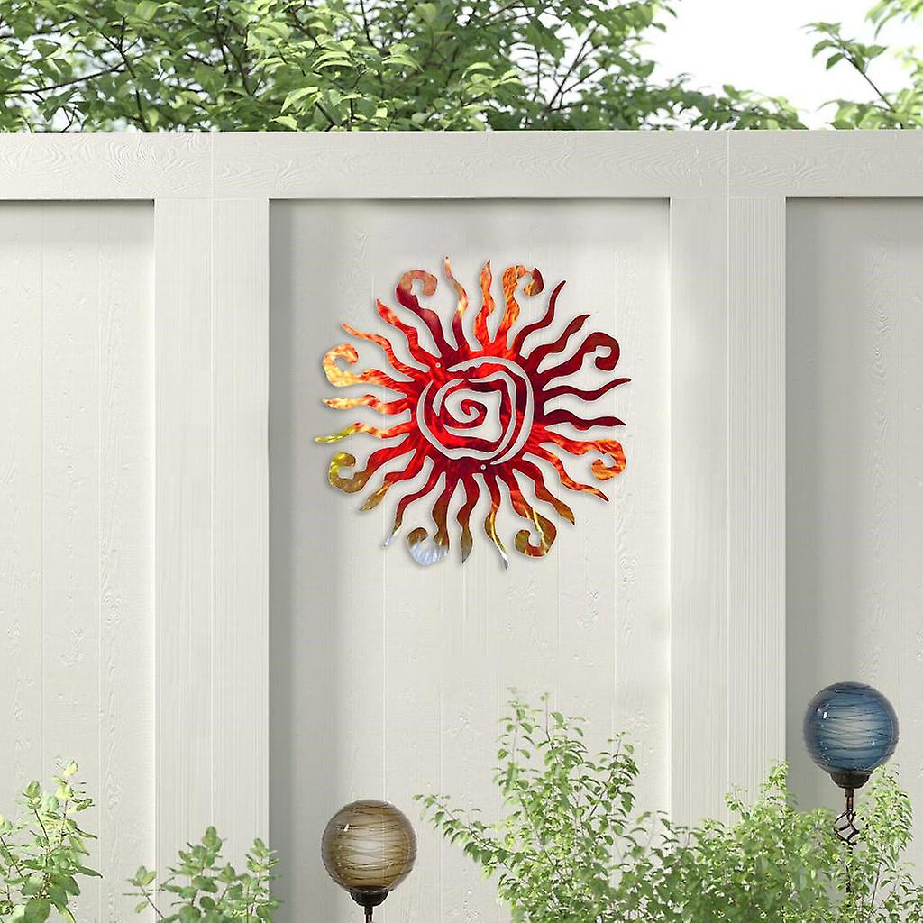 Hanging Decoration Wrought Iron Metal Sun Shape Engraving Crafts Novel