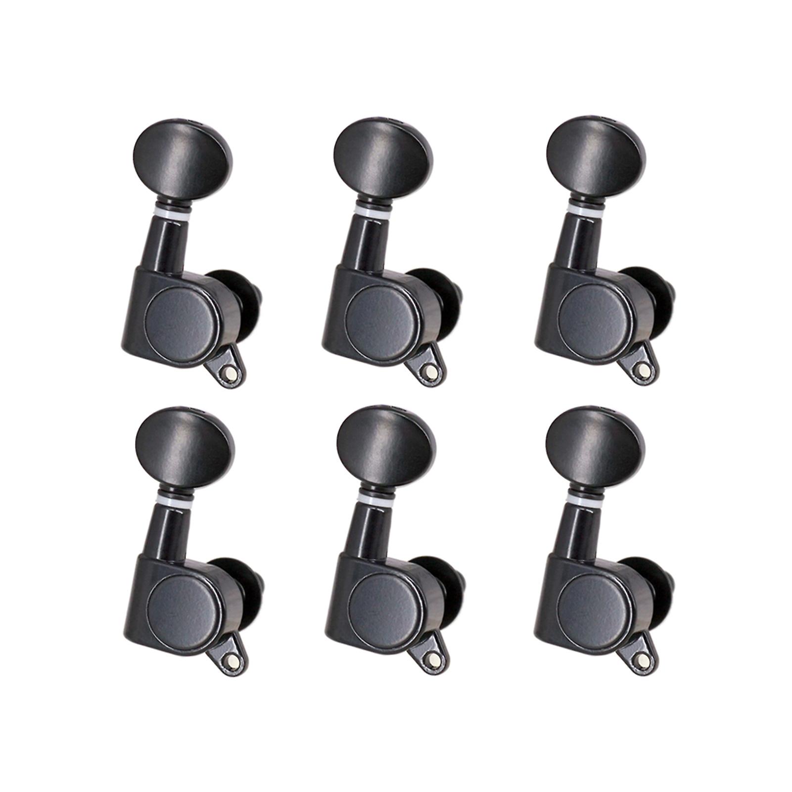Guitar String Tuning Pegs Tuning Machines Sealed Machine Heads Grover Tuners Tuning Keys Oval Button 6 Left For Electric Guitar