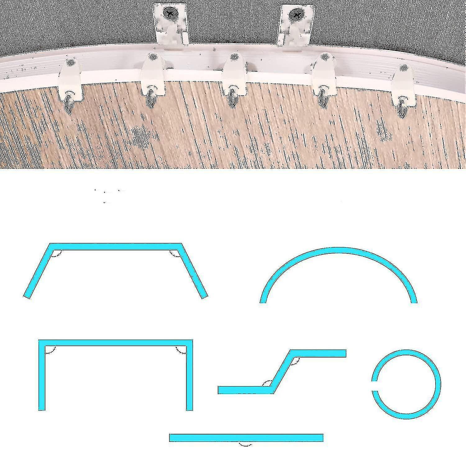 Kit Tenda Da Soffitto Pieghevole - 5m Binario Con 155 Accessori - Foto 6