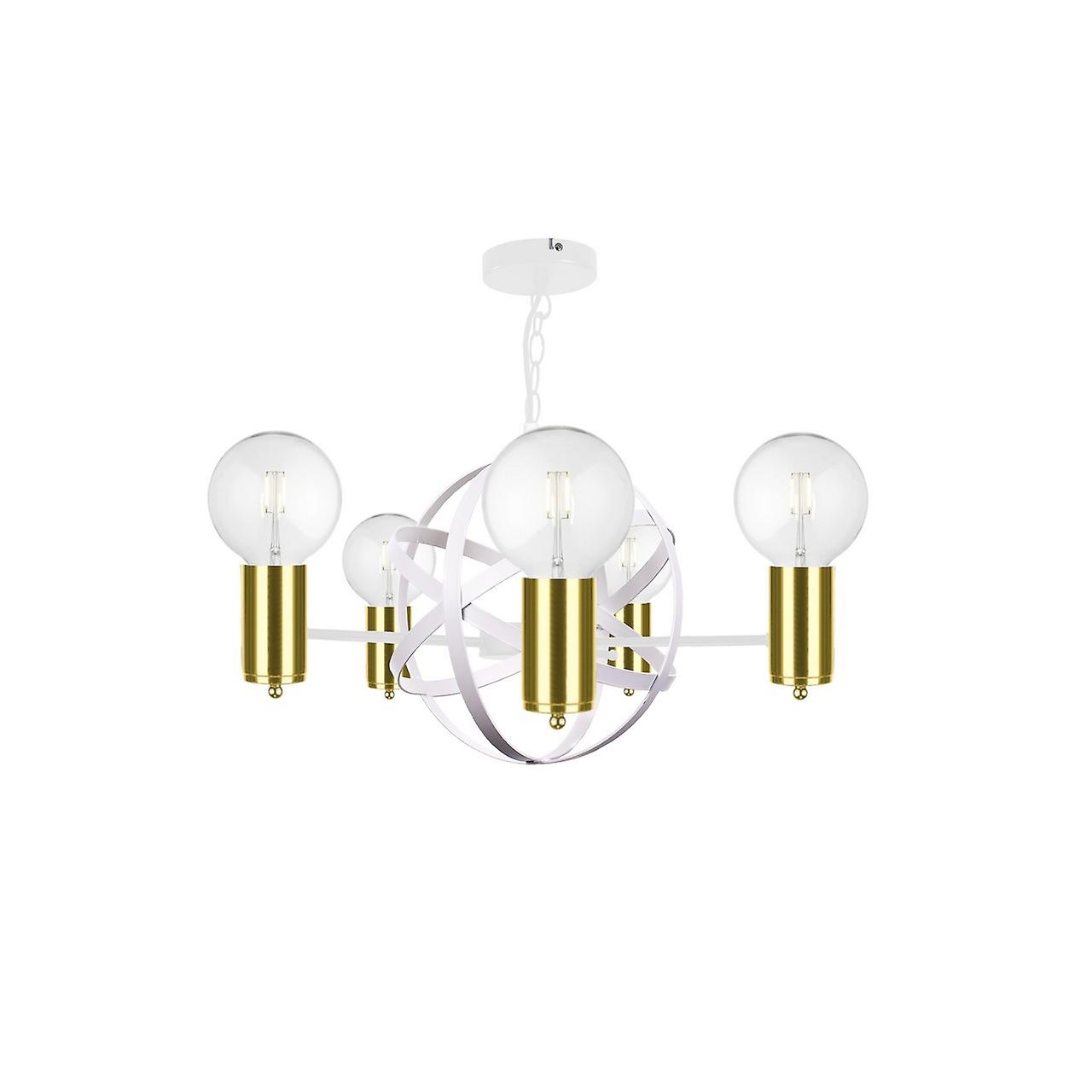 Solar Pendant Ceiling Light White, Gold, 60cm, 5x E27
