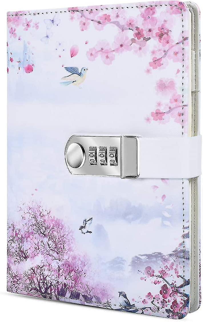 A5 Creative Password Lock Journal Pu Leather Combination Lock Diary Loc