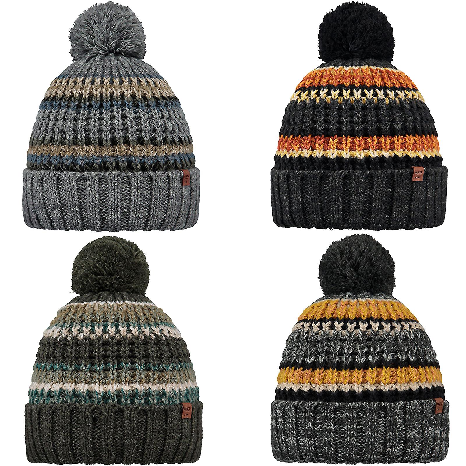 Barts Mens Goser Pom Pom Mixed Knit Warm Winter Beanie Bobble Hat