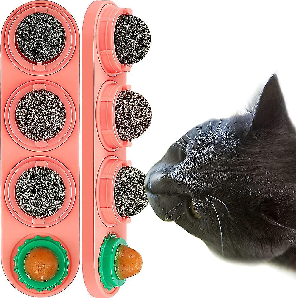 Interactive Cat Toy 2pcs Heilwiy Edible Catnip Ball Wall Candy Edible Lick Balls @bugu