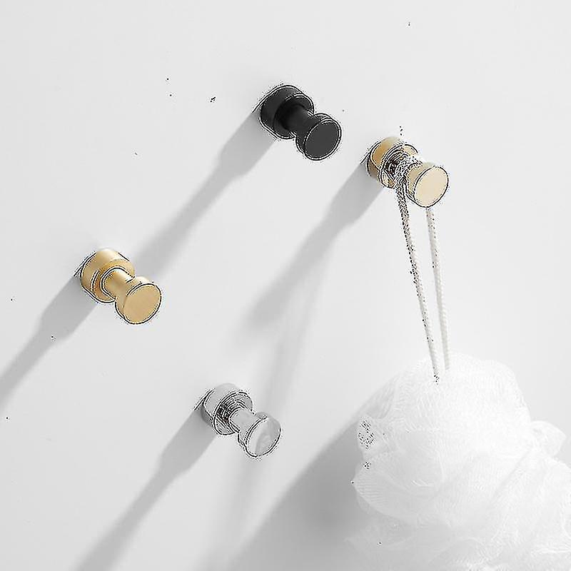 4pcs銅バスルーム服フックフックシングルタオルフック穴のないトイレフック-e