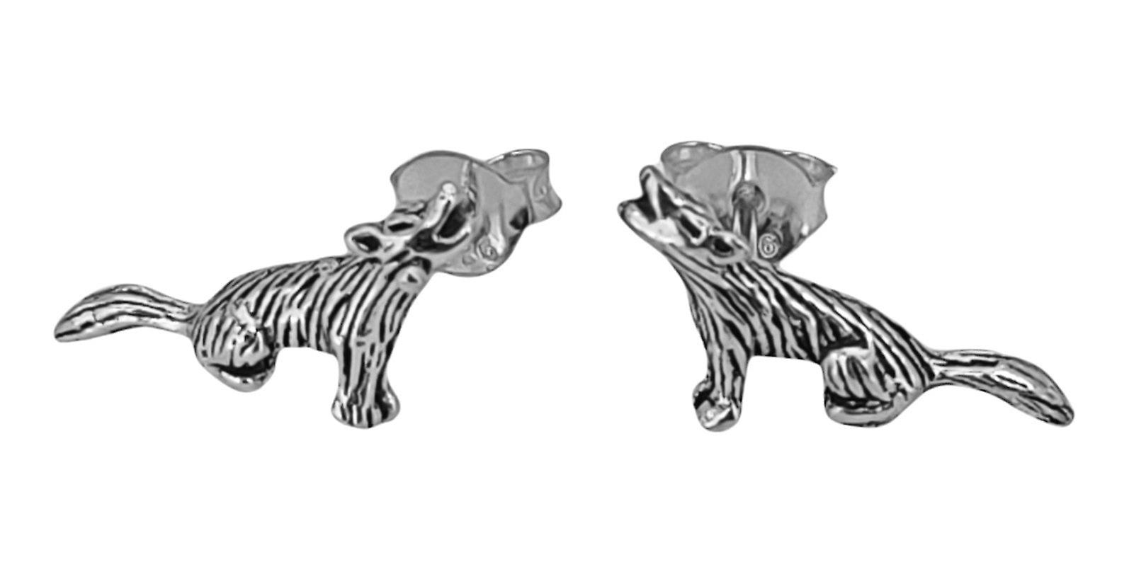 Stud Earrings 41 Wolf - Silver