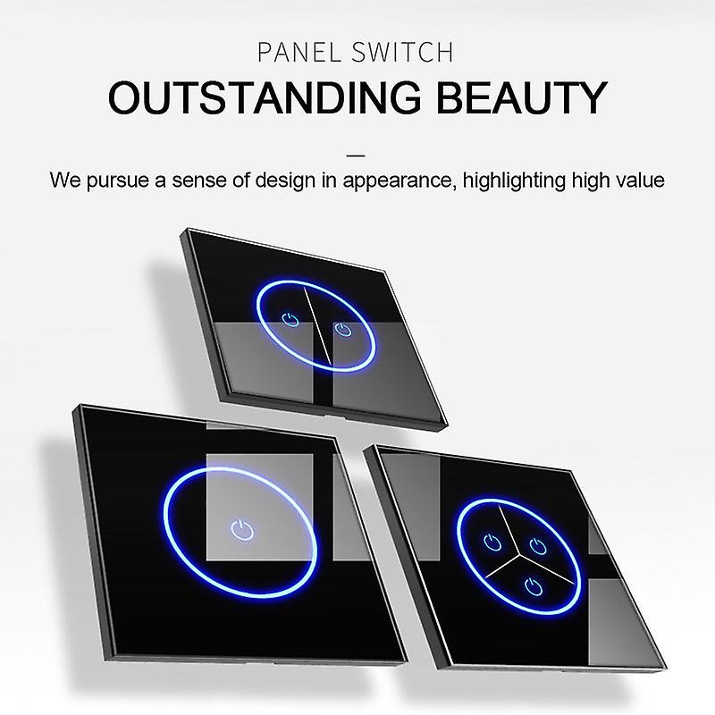 10A Wifi Smart Switch Wireless Wall Glasses Panel Touch Sensor Bluetooth Switch Voice Control Wall Power Switch For Smart Home